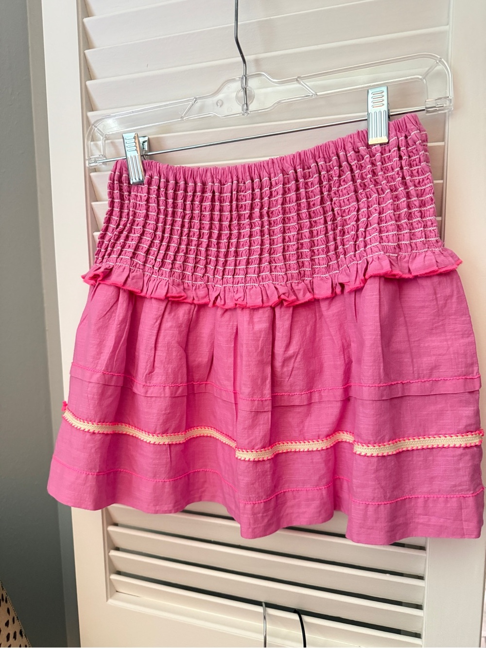Zara kids Smocked Pink Tiered Mini Skirt